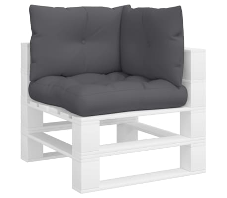 vidaXL パレットソファクッション 3点 アントラシート ファブリック