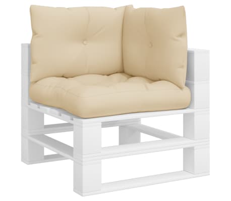 vidaXL وسائد أريكة طبلية 3 ق قماش بيج