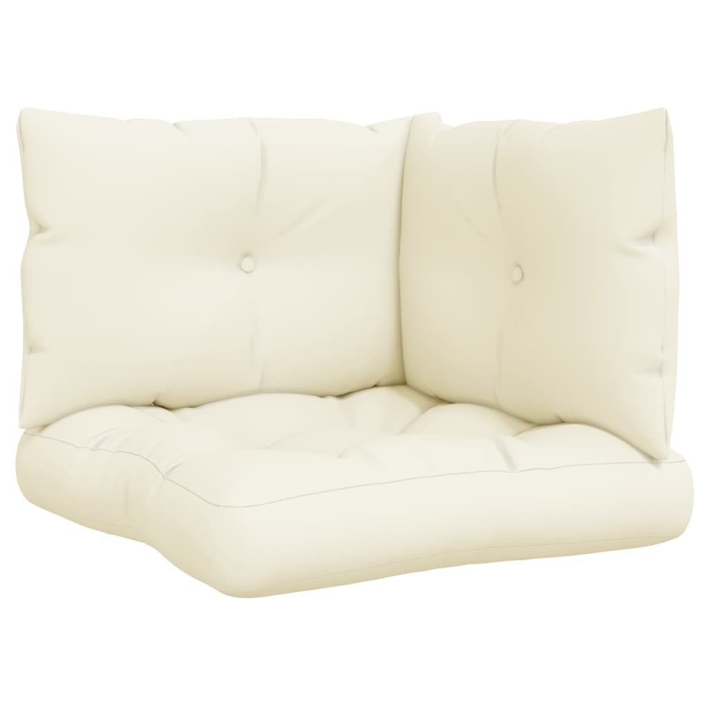 

vidaXL Pallet Sofa Cushions 3 pcs Cream Fabric