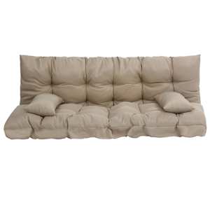 vidaXL Pagalvėlių rinkinys supamai kėdei, 4d., smėlio spalvos, audinys