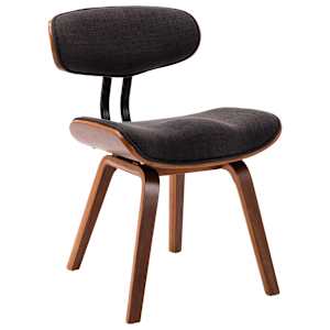 vidaXL Chaises &agrave; manger lot de 4 gris bois courb&eacute; et tissu