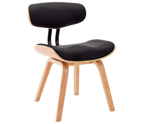 vidaXL Dining Chairs 4 pcs Black Bent Wood and Faux Leather