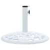 vidaXL p&auml;ikesevarju alus, valge, 12 kg, 48 cm, malm