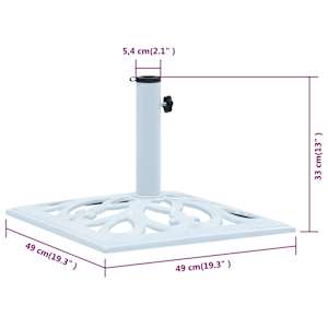 Stojan na slunečník bílý 12 kg 49 cm litina - obrázek 9