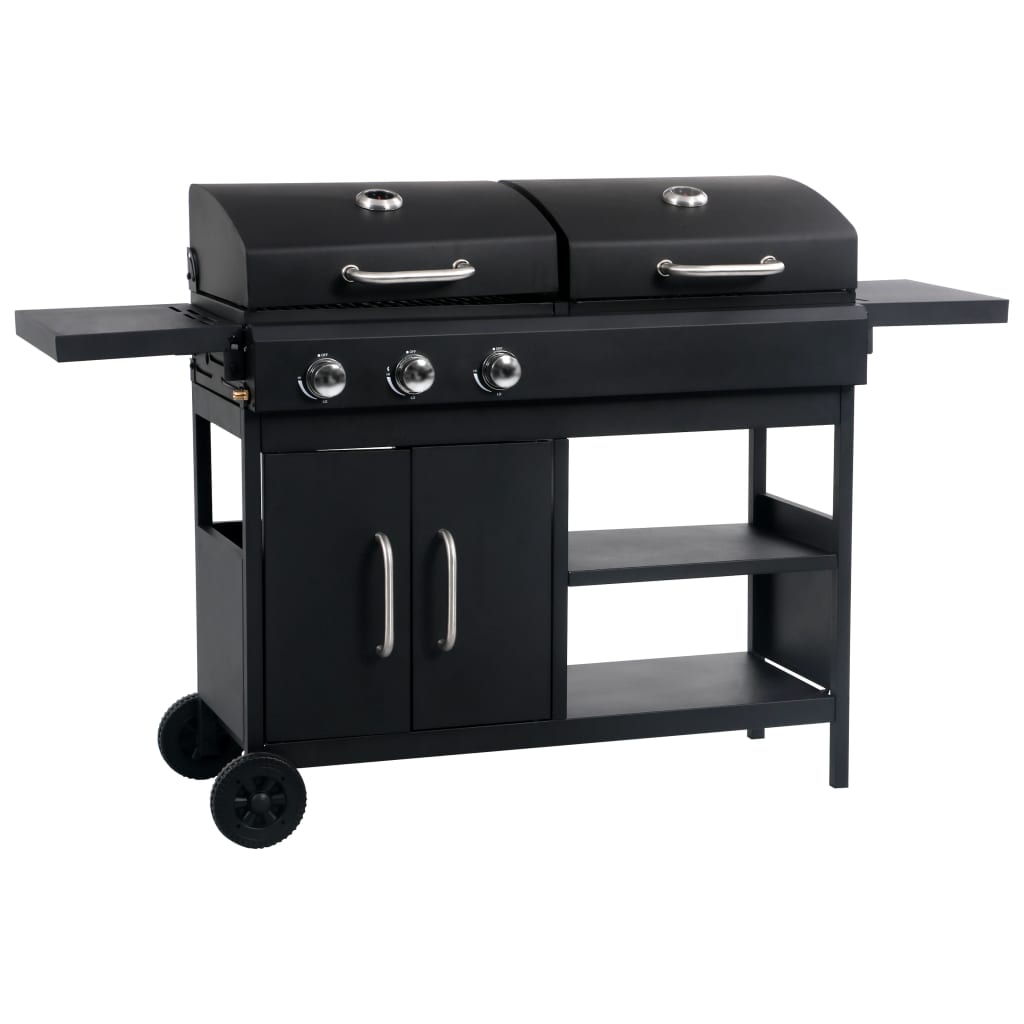 Gas charcoal outlet combo grill