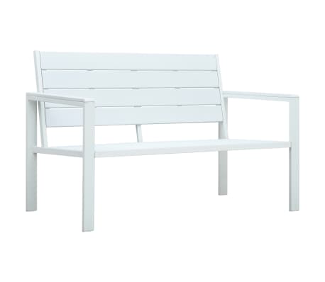 Vidaxl Banc De Jardin 120 Cm Pehd Blanc Aspect De Bois Terrasse Exterieur Ebay