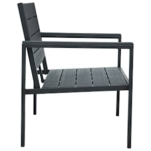 Zahradní lavice 120 cm HDPE šedá dřevěný vzhled - obrázek 3