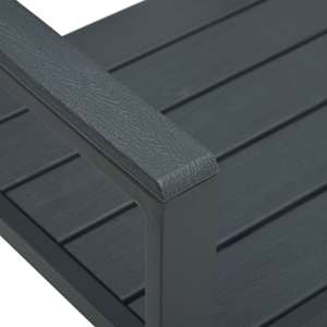 Zahradní lavice 120 cm HDPE šedá dřevěný vzhled - obrázek 5