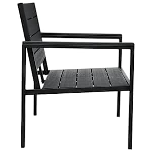 Zahradní lavice 120 cm HDPE černá dřevěný vzhled - obrázek 4