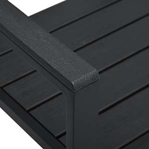 Zahradní lavice 120 cm HDPE černá dřevěný vzhled - obrázek 5
