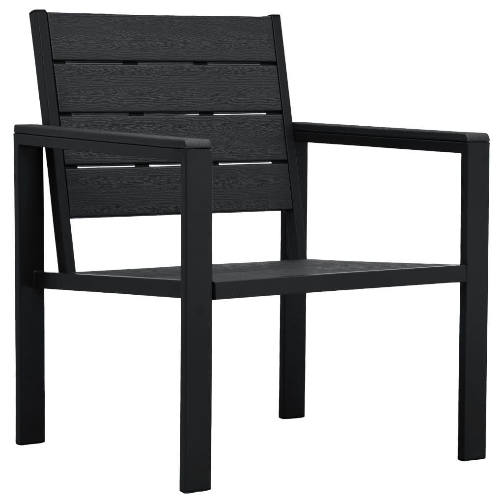 vidaXL 3-tlg. Bistro-Set HDPE Schwarz Holzoptik