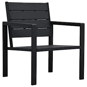 vidaXL Bistro baldų komplektas, 3 dalių, juodas, HDPE