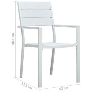 Zahradní židle 4 ks bílé HDPE dřevěný vzhled - obrázek 9