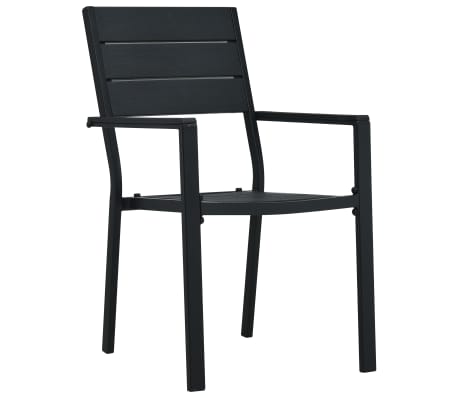 vidaXL Hagestoler 2 stk svart HDPE treutseende