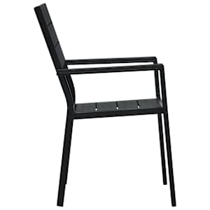 Zahradní židle 4 ks černé HDPE dřevěný vzhled - obrázek 4