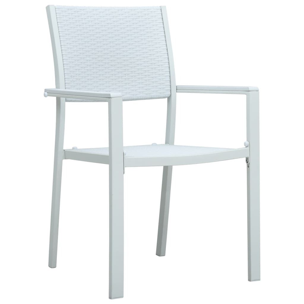 vidaXL Garden Chairs 2 pcs White Plastic Rattan Look