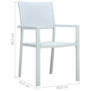 Zahradní židle 4 ks bílé plast ratanový vzhled - obrázek 9