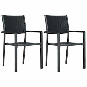 vidaXL aiatoolid 2 tk must, plast, rotangi imitatsioon