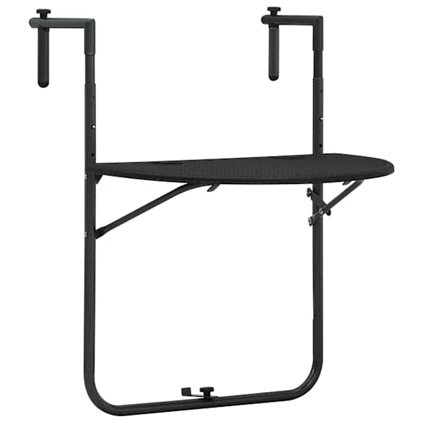 vidaXL rippuv r&otilde;dulaud, must, 60x64x83,5 cm rotangi v&auml;limusega plast