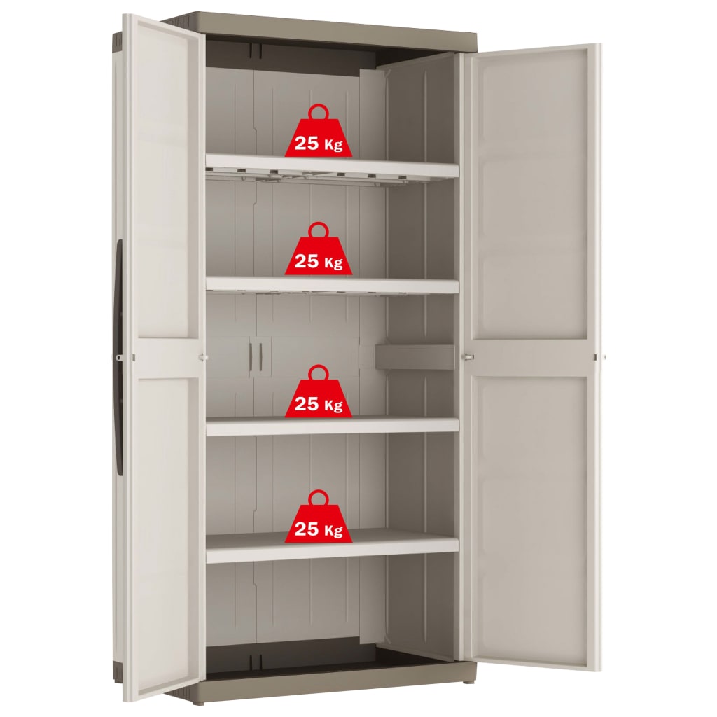 Keter Schrank mit Einlegeböden Excellence XL Beige und Taupe 182 cm