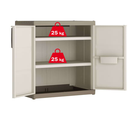 Keter Lavt oppbevaringsskap Excellence XL beige og gråbrun 93 cm