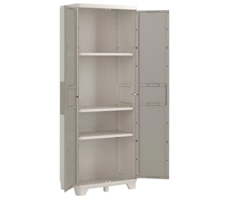 Keter Gartenschrank mit Regalböden Wood Grain Creme und Taupe 182 cm