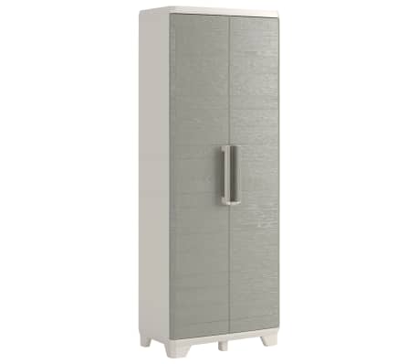Keter Utility Cabinet Wood Grain Cream And Taupe 68x39x182 Cm
