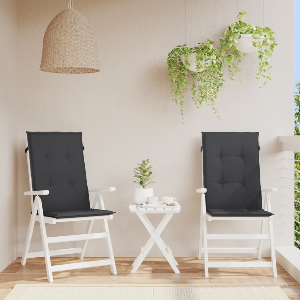 vidaXL Perne scaun de grădină, 2 buc., negru, 120x50x3 cm 120x50x3 imagine noua