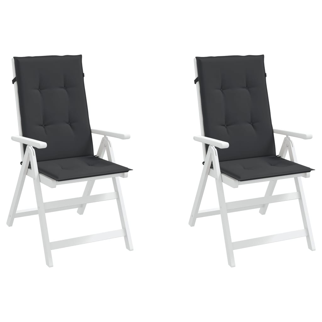vidaXL Perne scaun spătar înalt, 2 buc., negru, 120x50x3 cm, textil