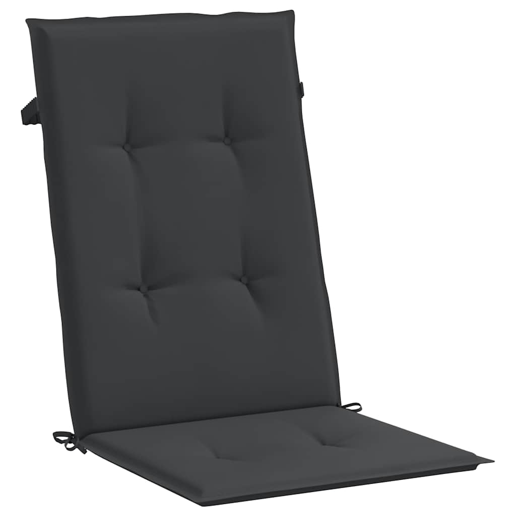 vidaXL Tuinstoelkussens 2 st hoge rug 120x50x3 cm stof zwart, foto 4