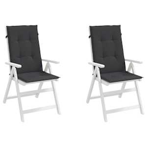 Podušky na židli vysoké opěradlo 2 ks černé 120x50x3 cm textil - obrázek 3