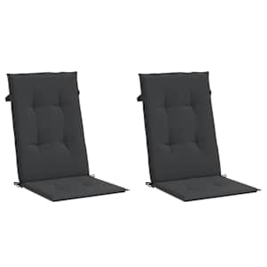 Podušky na židli vysoké opěradlo 2 ks černé 120x50x3 cm textil - obrázek 4
