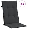 vidaXL k&otilde;rge seljatoega toolipadjad 4 tk, must, 120x50x3 cm, kangas