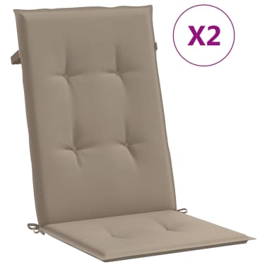 Vidaxl Garden Chair Cushions 2 Pcs Taupe 47 2 X19 7 X1 2 Vidaxl Com
