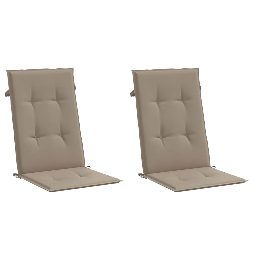 vidaXL Tuinstoelkussens 2 st hoge rug 120x50x3 cm stof taupe, foto 2