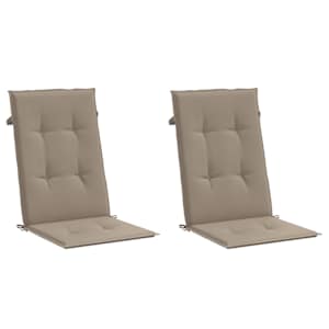 Podušky na židli vysoké opěradlo 2 ks taupe 120x50x3 cm textil - obrázek 3