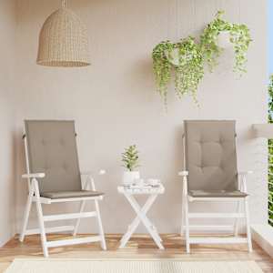 Podušky na židli vysoké opěradlo 2 ks taupe 120x50x3 cm textil - obrázek 1