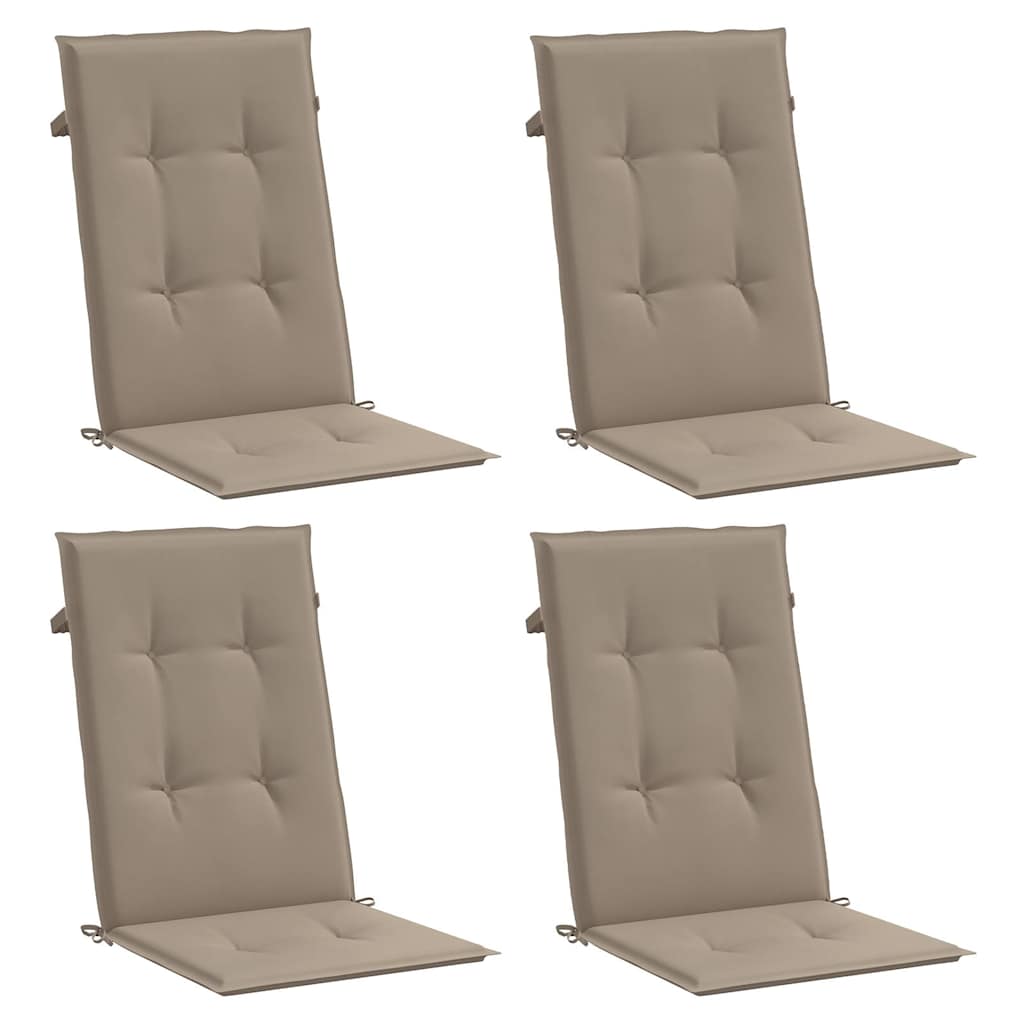 vidaXL Tuinstoelkussens 4 st hoge rug120x50x3 cm stof taupe, foto 2