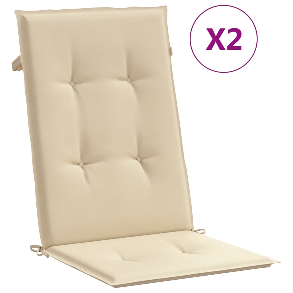 vidaXL Perne scaun de grădină, 2 buc., bej, 120x50x3 cm vidaXL