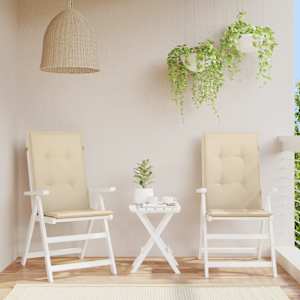 Blazine za vrtne stole 2 kosa bež 120x50x3 cm blago