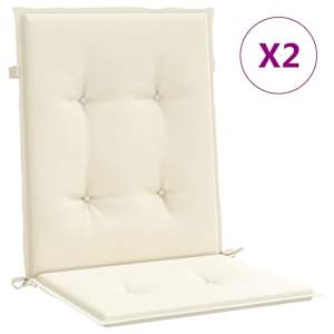 vidaXL madala seljatoega toolipadjad 2 tk kreemjas 100x50x3 cm kangas