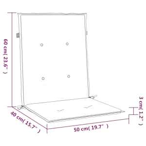 Podušky na židli nízké opěradlo 4 ks modré 100x50x3 cm oxford - obrázek 10