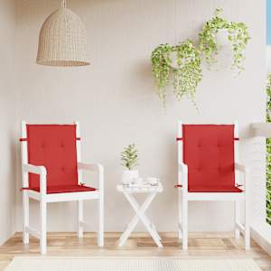 Podušky na židli nízké opěradlo 2 ks červené 100x50x3 cm oxford - obrázek 1