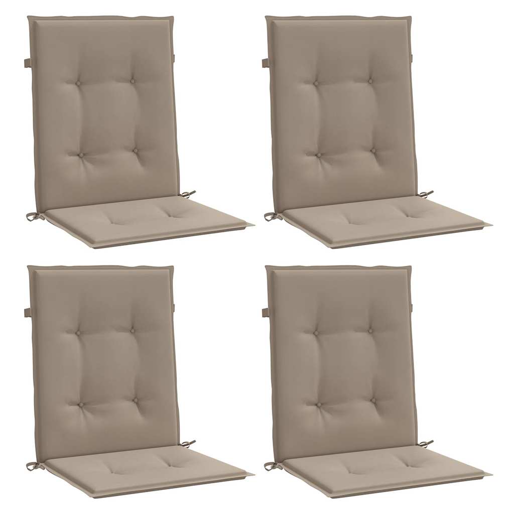vidaXL Tuinstoelkussens lage rug 4 st 100x50x3 cm oxford stof taupe, foto 4
