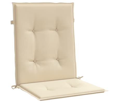 vidaXL Podušky na židli nízké opěradlo 4 ks béžové 100x50x3 cm oxford