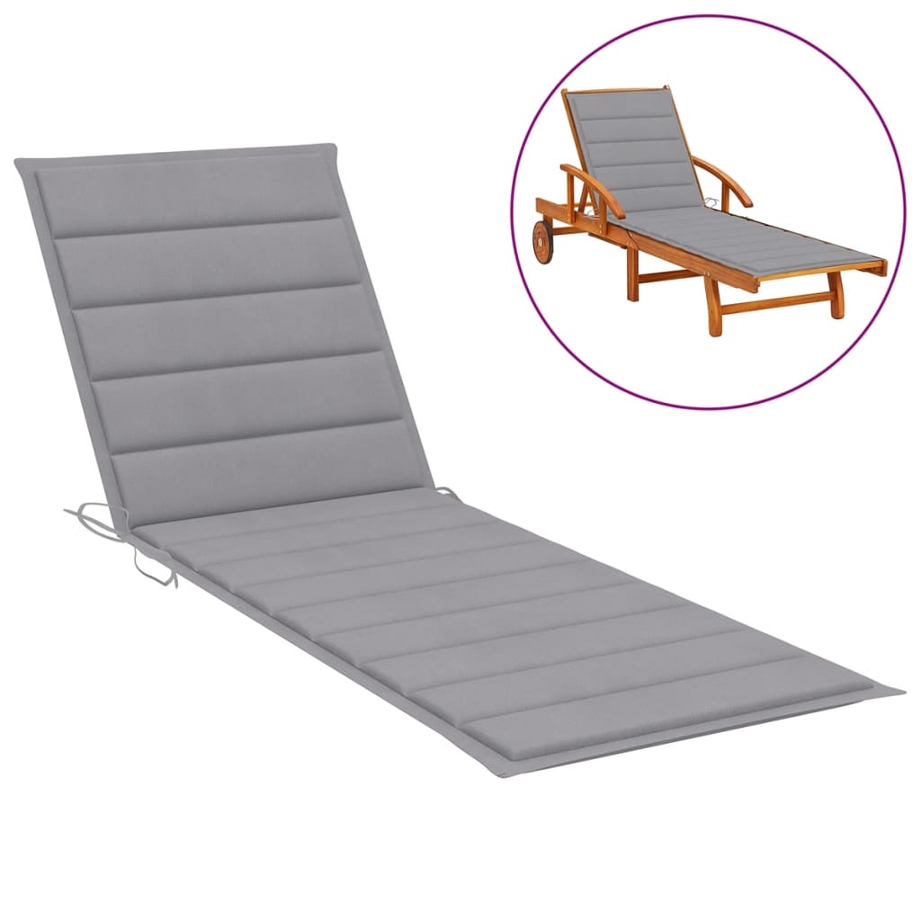 

vidaXL Sunlounger Cushion Grey 74.8"x23.6"x1.6"