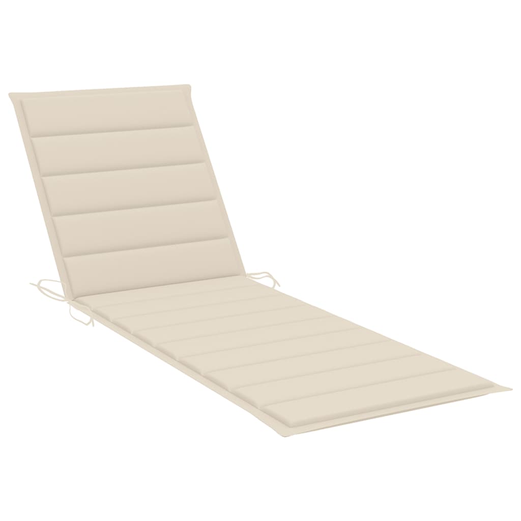 vidaXL Sunlounger Cushion Cream 190x60x4 cm