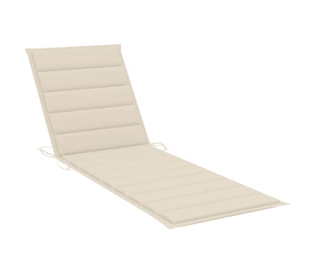 vidaXL Saulės gulto čiužinukas, kreminės spalvos, 190x60x4 cm