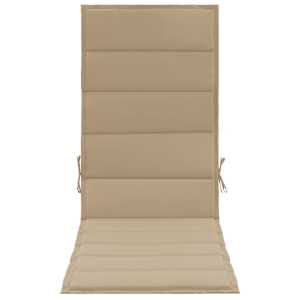 vidaXL Saulės gulto čiužinukas, smėlio spalvos, 190x60x4 cm
