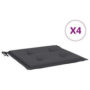vidaXL aiatooli istmepadjad 4 tk, antratsiit, 40x40x3 cm, kangas